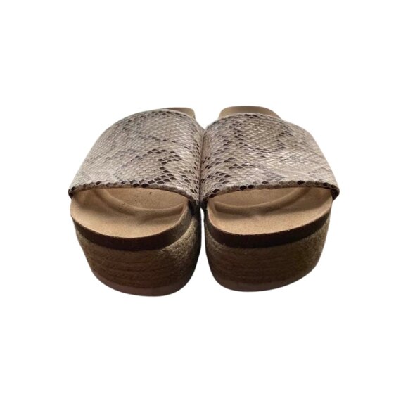 Dirty Laundry Snake Print Slide Sandals - Tan and Cream - Picture 5 of 14
